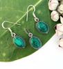 Малахитовый драгоценный камень 925 пробы с серебряным покрытием Серьги с подвесками Ювелирные изделия