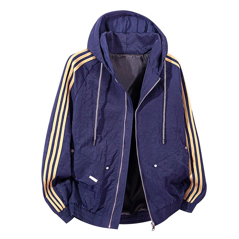 Весенне-осенняя мужская повседневная куртка большого размера, мужская куртка-кардиган спортивного стиля для полных мужчин с большой шляпой Далянь, модная куртка, мужская одежда