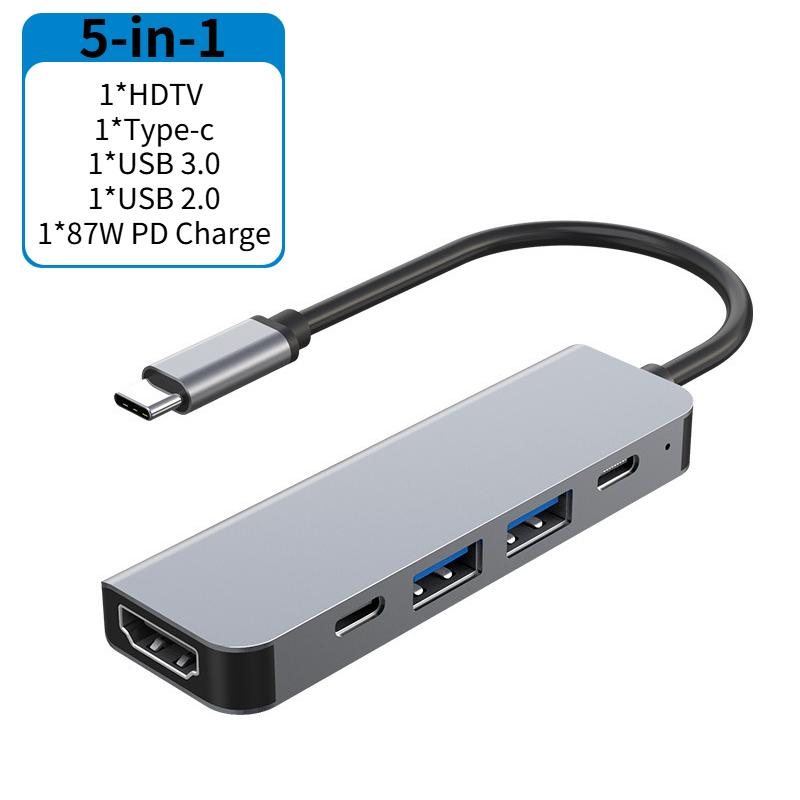 USB-C хаб на 5/6/7 портов с 4K HDMI, быстрой зарядкой PD, USB 3.0 2.0, док-станция Type C для MacBook iPad Samsung