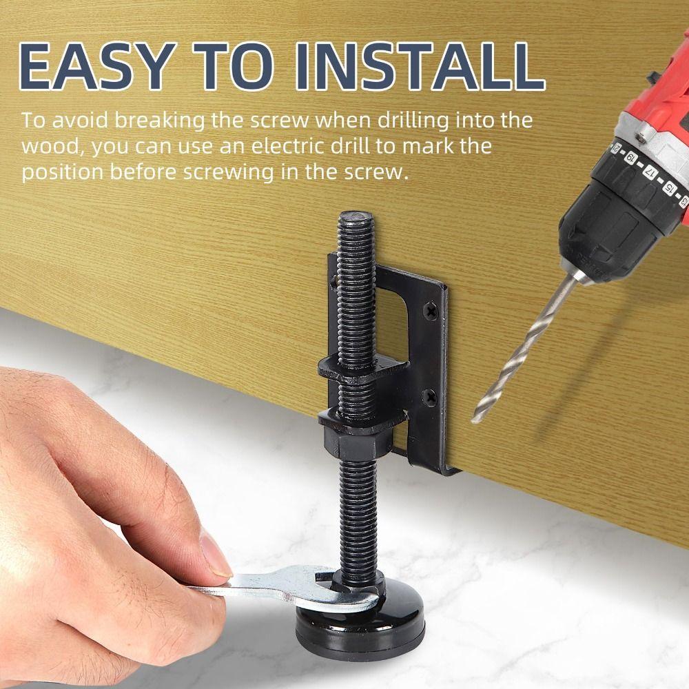 4 Pack Black Furniture Feet Steel Load Levelers Furniture Leveler Leg  Workbench Table Cabinet