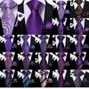 Mens Tie Purple Silk Necktie Pocket Square Cufflinks Wedding Party Dinner