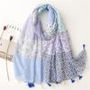 Мягкий Тонкий Шарф 100% Вискоза Женский Ацтекский Пэчворк Цветочный Кисточка Шали и Накидки Женский Мусульманский Хиджаб Буфанда Шаль Мода