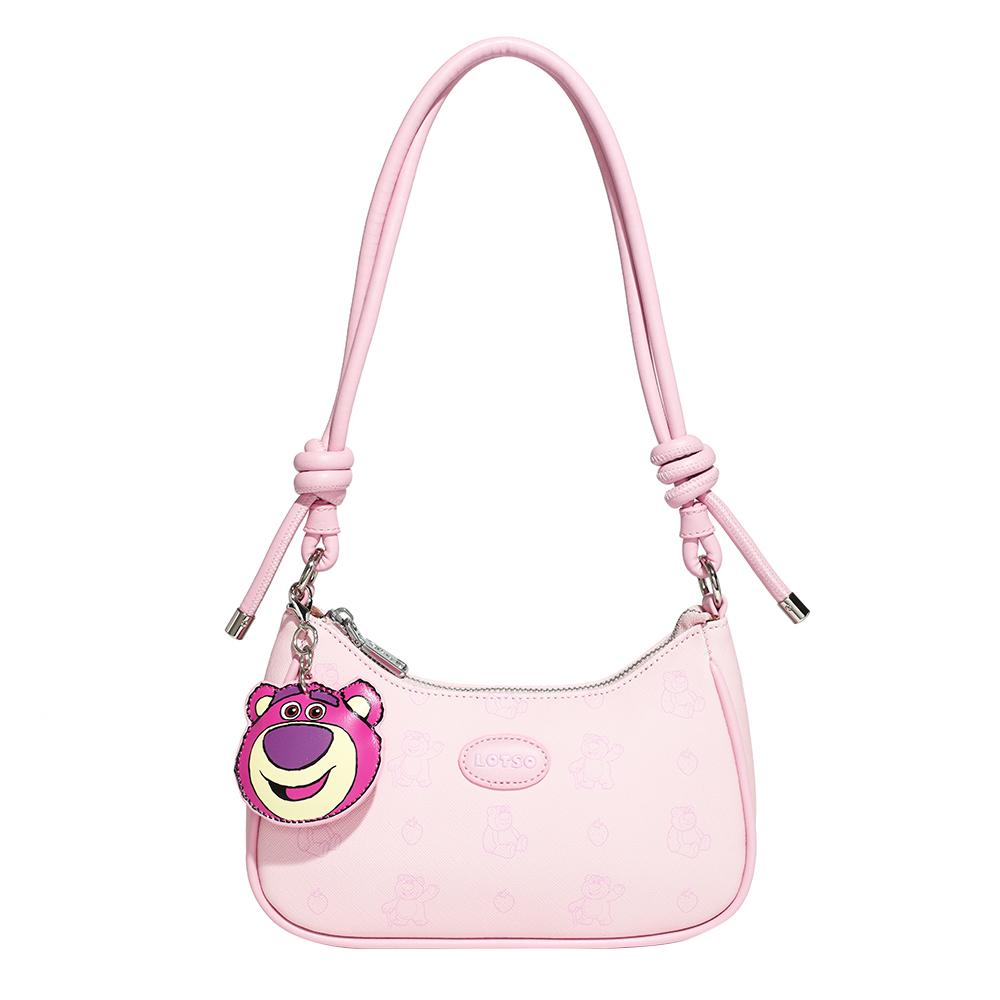 New Disney Strawberry Bear Series PU Shoulder Bag Regular Women's White/Pink BMK-71537W