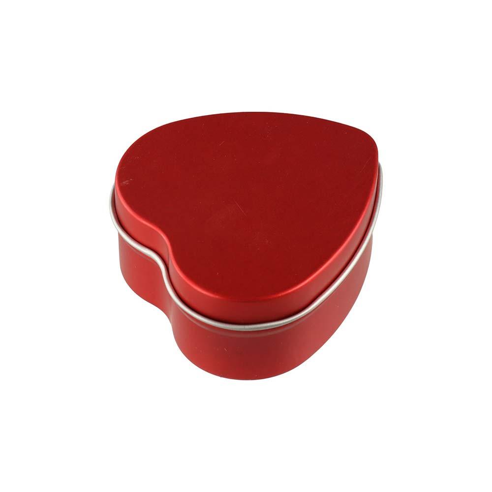 Серебряные/красные/розовые банки в форме сердца Жестяные контейнеры в форме сердца Креативные банки для изготовления свечей своими руками