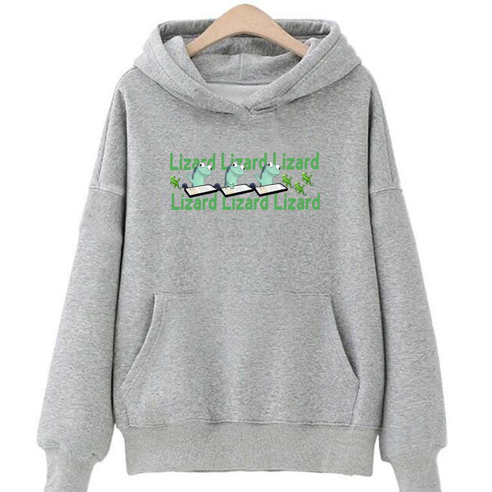 Lizard Meme Hoodies Lizard Funny Weirdcore Meme Sweatshirt Fall Men Women Long Sleeve Clothing Fashion Creative Gift Pullovers