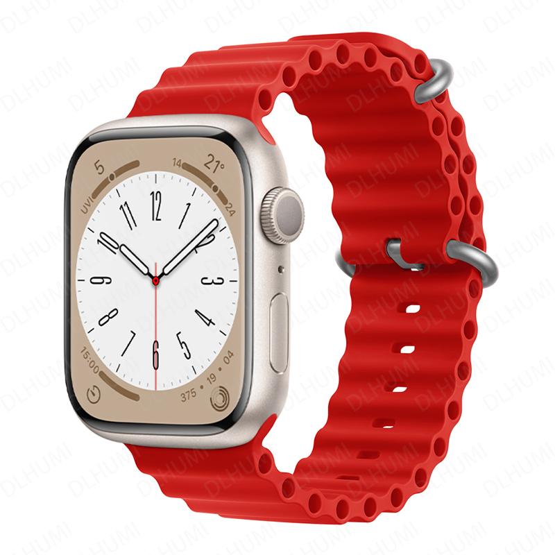 Ocean Strap for Apple Watch Band 49mm 44mm 40mm 45mm 41mm 42mm 38mm 40 44 45 Mm Silicone Bracelet IWatch Series 7 6 3 SE Ultra 8