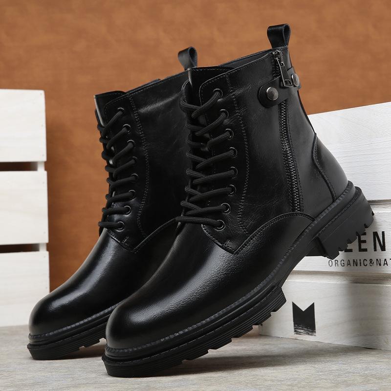 Ретро мужские ботинки Мартин новые зимние высокие мужские бархатные теплые ботинки модная обувь