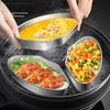 Stainless Steel Steaming Plate Fan Shaped Divided Steaming Plate Household Children's Food Steaming Bowl Kitchen Accessories