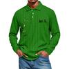Men's Casual Style Solid Color Loose  Shirt Long-sleeved Top