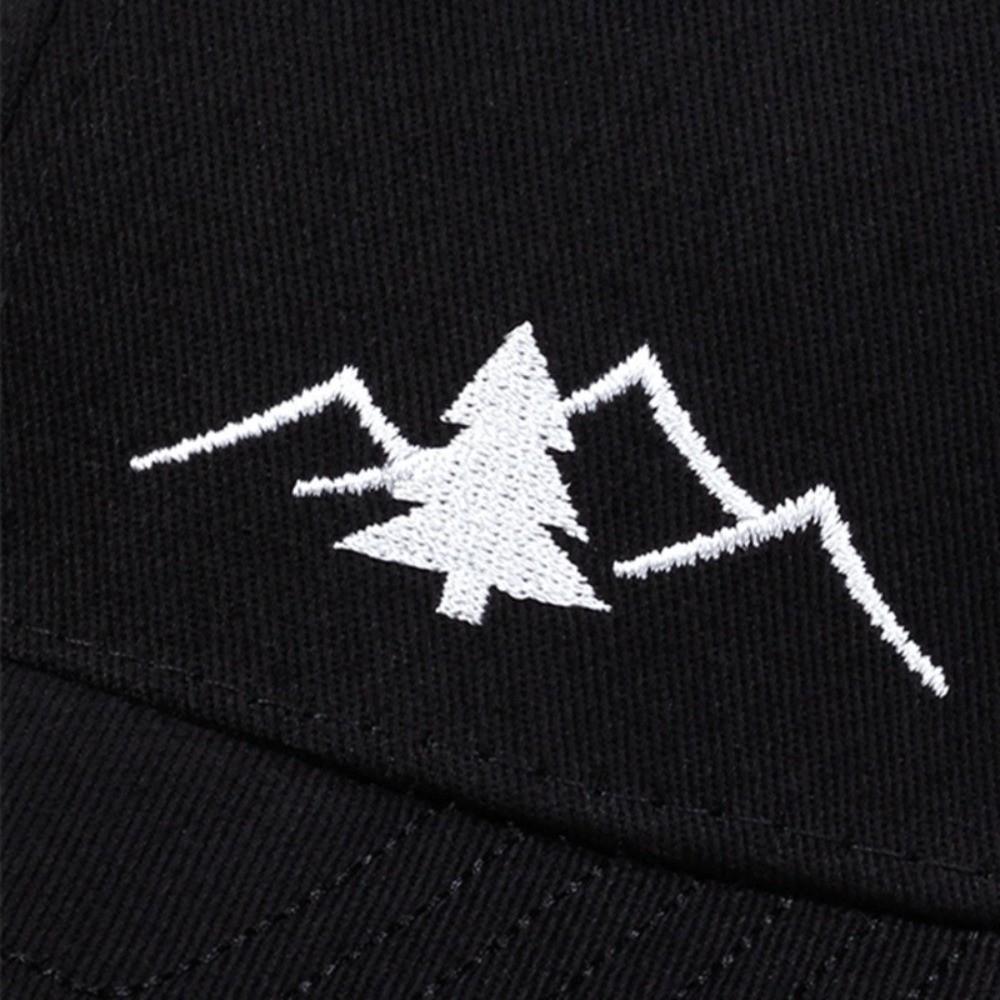 Mountain Embroidery Mesh Cap Adjustable Fit Sun Shading Hat Breathable Hat Unisex Wear