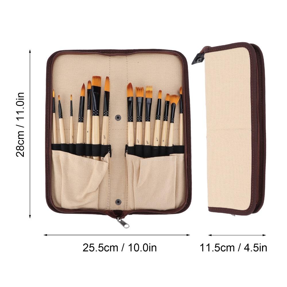 14PCS solid connecting fittings canvas bag painting brushes oil pigment coating