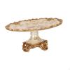 Vintage Style Fruit Tray Holder Dish Flat Home Decoration Floral Footed Dessert Bowl