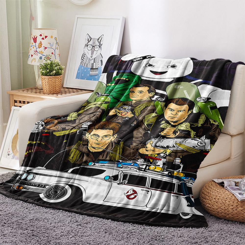 1PC Ghostbusters Print Flannel Blanket, High quality All Seasons, Home Decor, Warmth and Comfort, Perfect for Christmas Gifts