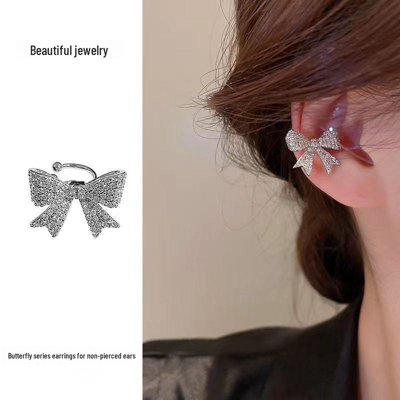 Корейские клипсы для непроколотых ушей – классный дизайн с кисточками и жемчужными бабочками для женщин