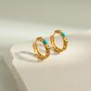 Exquisite European & American Turquoise C-Shaped Circle Earrings - High-End, Versatile, Light Luxury Fashion for Women