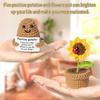 2Pcs/Set Crocheted Potted Sunflower Ornament Emotional Support Positive Potato Knitting Positive Life