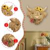 Cow Decor Head Figurine Ornament Wall Art for Office Garden