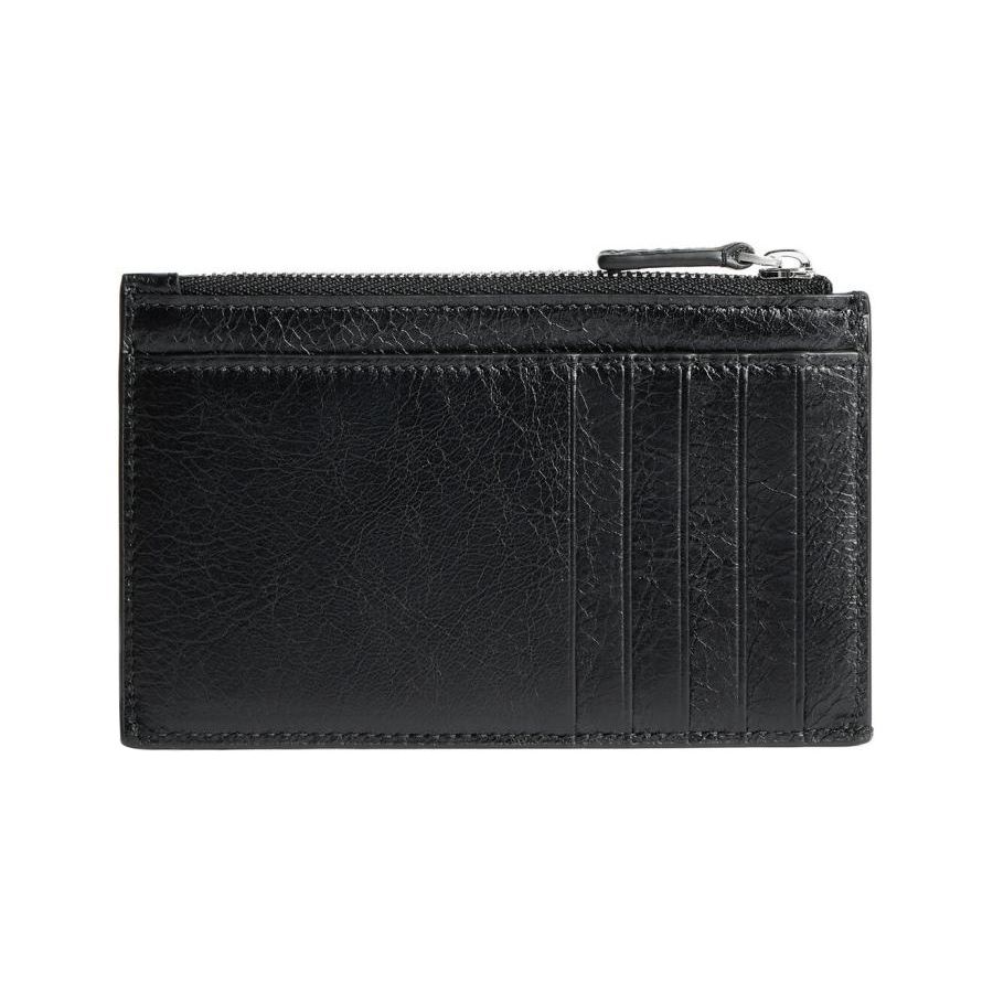 Balenciaga Diy Metal Art Print Large Lambskin Wallet Men Wallet Black White 6405352AAW31090