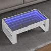 VidaXL Coffee Table with Infinity LED White 90x53x30 Cm, Side Table, Living Room Table, Side Table, End Table, Table 847637
