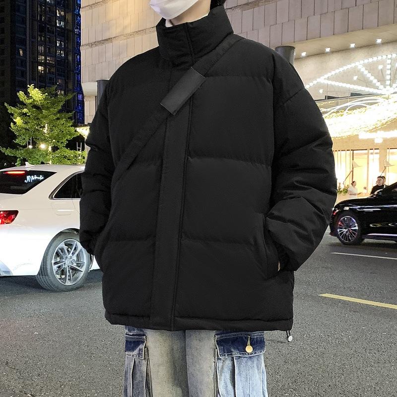 Хлопковая одежда больших размеров одинакова для мужчин и женщин. Зимние утолщенные хлебные куртки с воротником-стойкой и хлопковой подкладкой свободного кроя