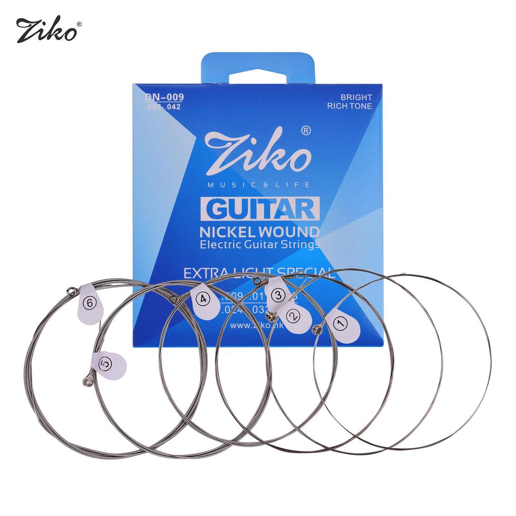 ZIKO Normal Light Guitar Strings for Electric Guitars Hexagonal Core Namo Coating Nickel
