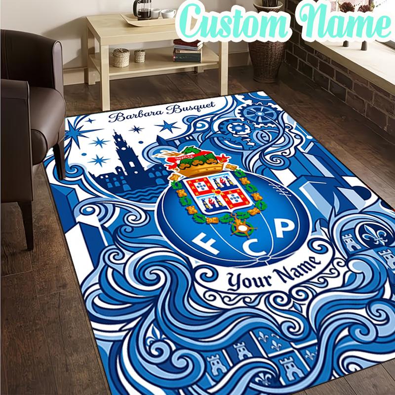 Custom Name FC Porto Emblem Design. Rug, Office Rug, Chair Rug, Carpet for Living Rooms, Doormat Game Rug Home Decor Christmas Gifts