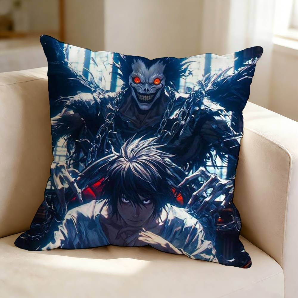 Anime DDeath NNote RRyuk Shinigami Square DoubleSided printed Pillow Case Bedroom Bedside Pillow Sofa Cushion Cover