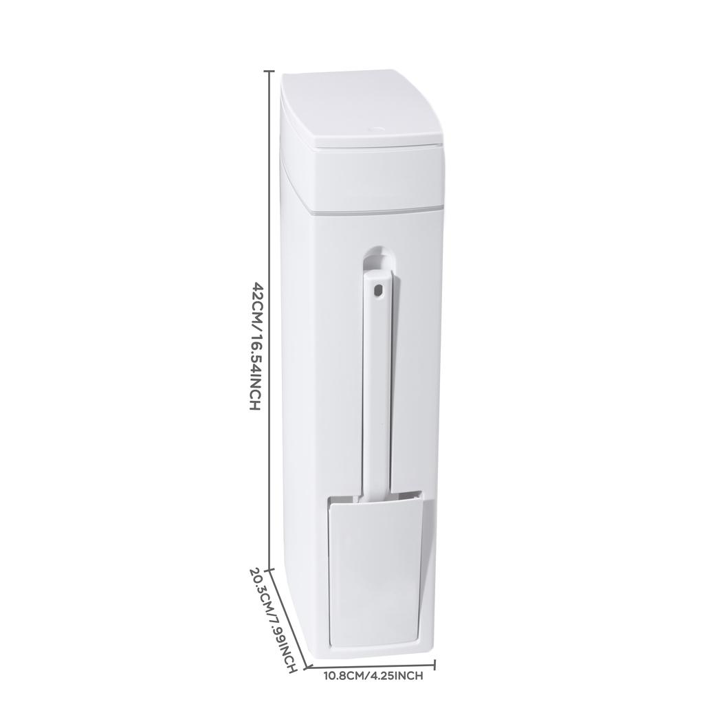 Narrow Trash Can Toilet Brush with 15pcs Garbage Bag Bathroom Plastic Waste Bin Dustbin Kitchen Garbage Bucket Trash Bin