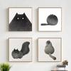 Pop Art Cute Cat Canvas Painting Black and White Animal Posters and Prints Living Room Home Bedroom Decor Wall Picture Cuadros