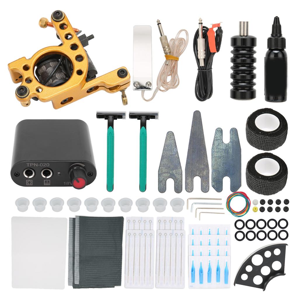 Профессиональный набор для татуировки, блок питания для татуировки, пигментная скатерть, набор для практики кожи для начинающих