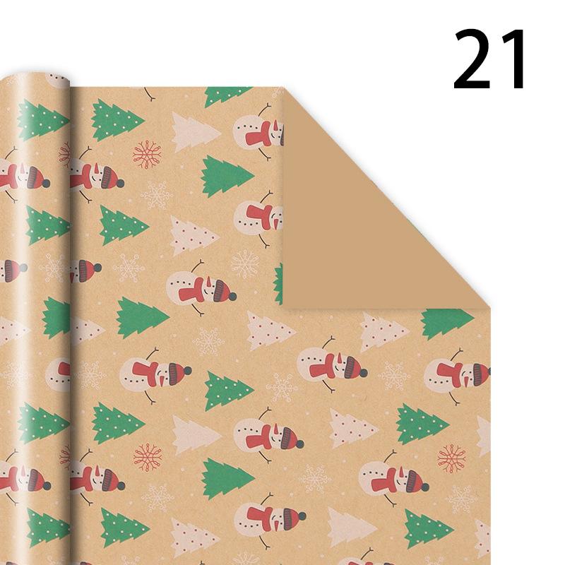76x50cm Christmas Gift Wrapping Paper Birthday Party Wedding DIY Craft Paper Xmas Tree Snowflake Print Gift Box Packaging Papers