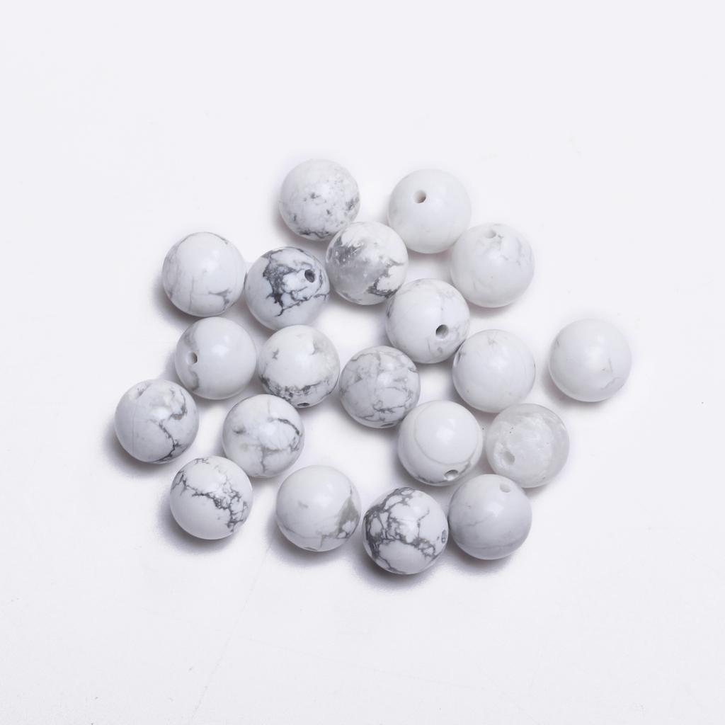 Товары для вечеринок, натуральные камни, круглые, 4/6/8/10/12 мм, для изготовления украшений своими руками, бирюза, 40-15 шт., ожерелья, аксессуары из белого говлита, бусины россыпью