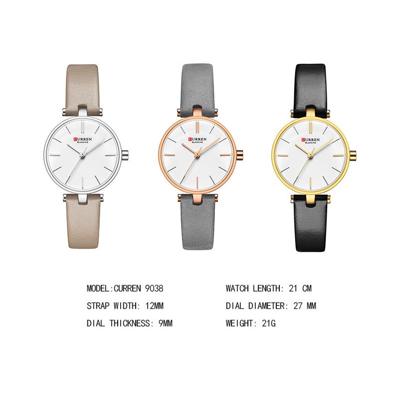 CURREN Новые лучшие женские часы, повседневные кварцевые часы, простые часы с японским механизмом и ремнем