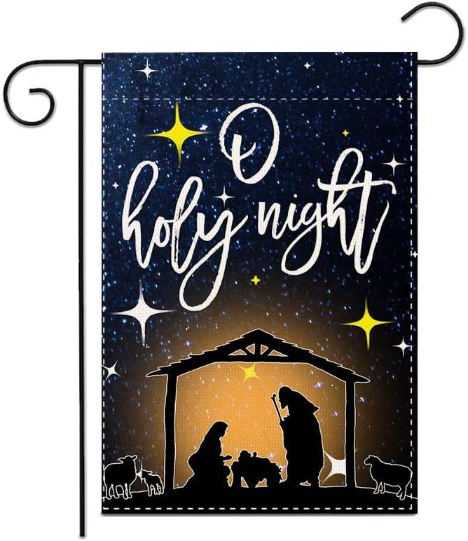 Christmas Eve Religious Christmas Garden ag 12x18 inch, Nativity Winter Christmas Home Outdoor Garden ag Decoration -A G WZZ
