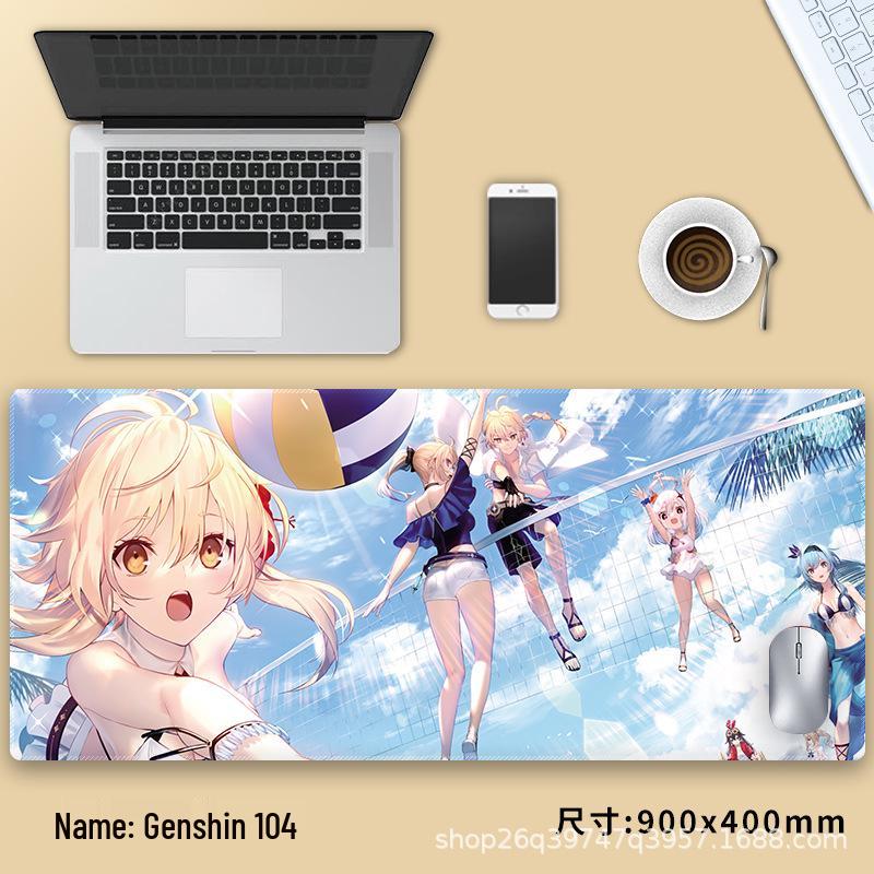 Очень большой коврик для мыши Genshin Impact Венти - Утолщенный аниме коврик для клавиатуры