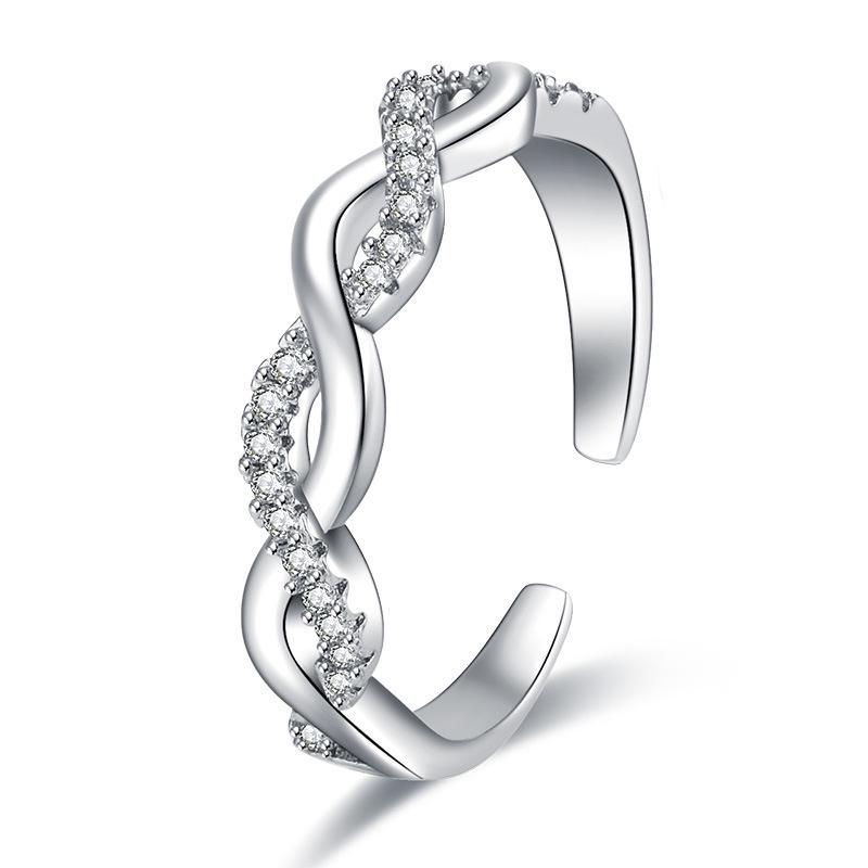 2022 Korean Fashion Women's Diamond Flash Open Ring - Stylish Hollow Design