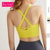 High-Intensity Sports Bra with Fixed Pad and Stylish Back for Yoga and Running