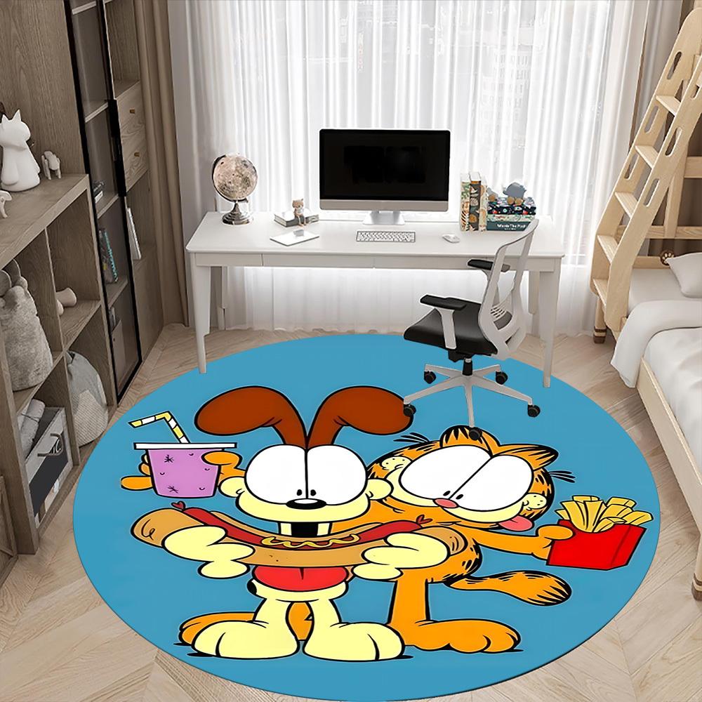 1 шт. Ковер-коврик Garfield для стула в офис, нескользящий, мягкий и удобный, коврик для офиса, игр, легкий круглый напольный коврик