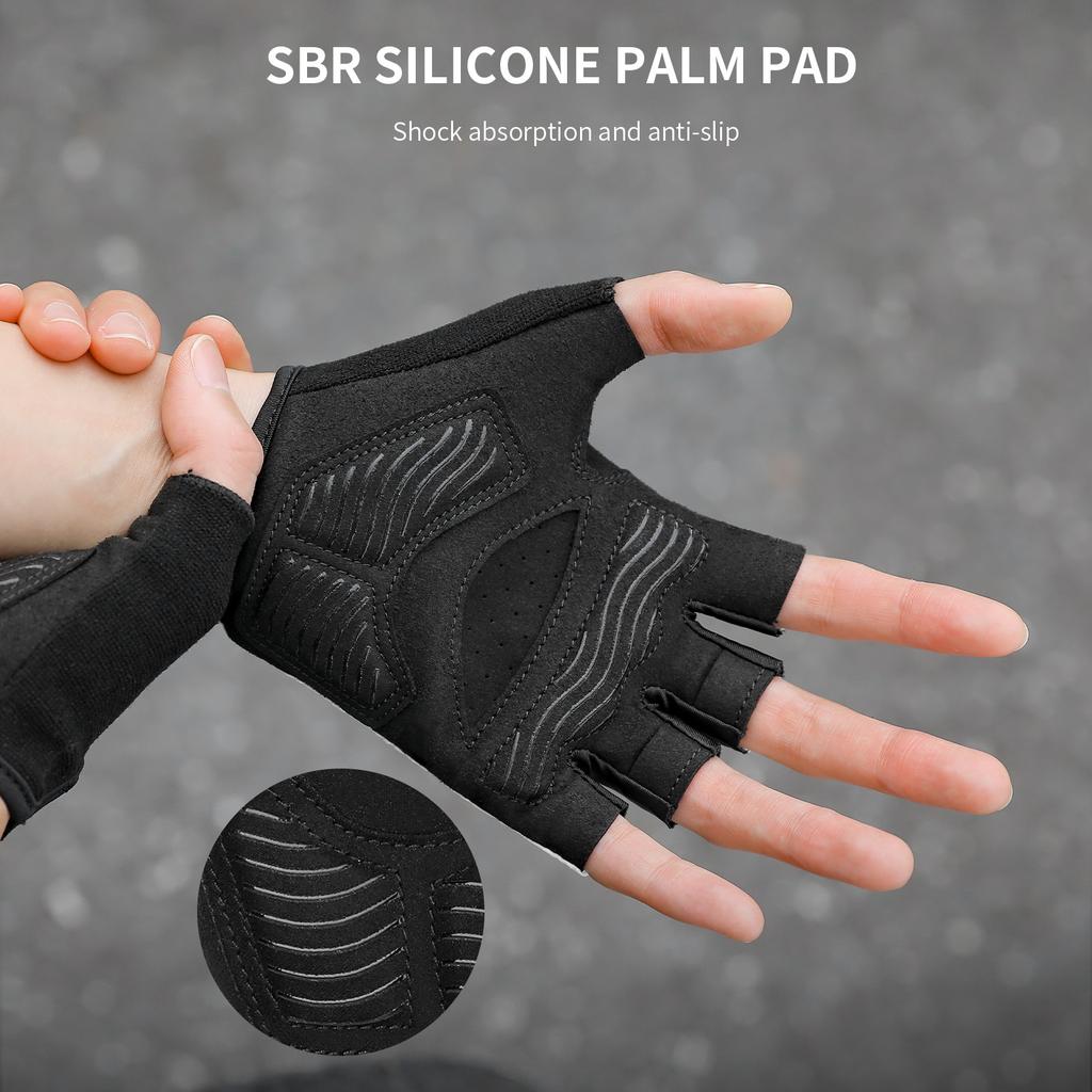 TOSUOD Cycling Gloves Silicone Pad Adjustable Tightness Comfortable Half Finger Gloves for MTB Road Bike Unisex Sports Gloves Breathable Non-Slip less