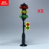 MOC Bricks Road Sign 1X2 1X4 2X2 Traffic Light City Street Crosswalk Railway Toys Educational Building Blocks Dolls Kids Gifts