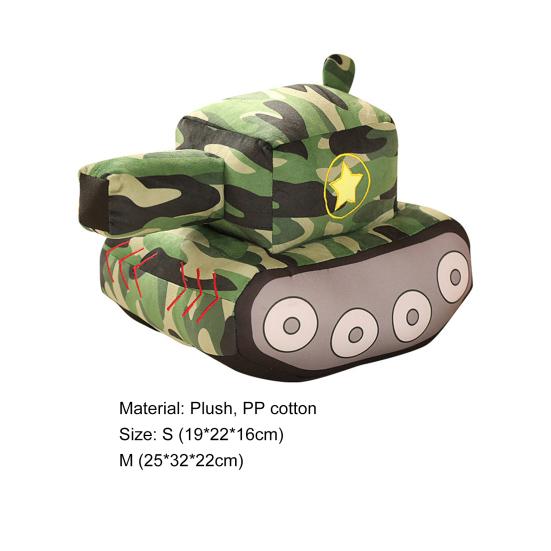 Tank Plush Toy Simulation Modeling Pentagram Pattern Camouflage Sleeping Accompany Hugging Cushion Children Plush Doll Pillow Toy Boys Toy Gift