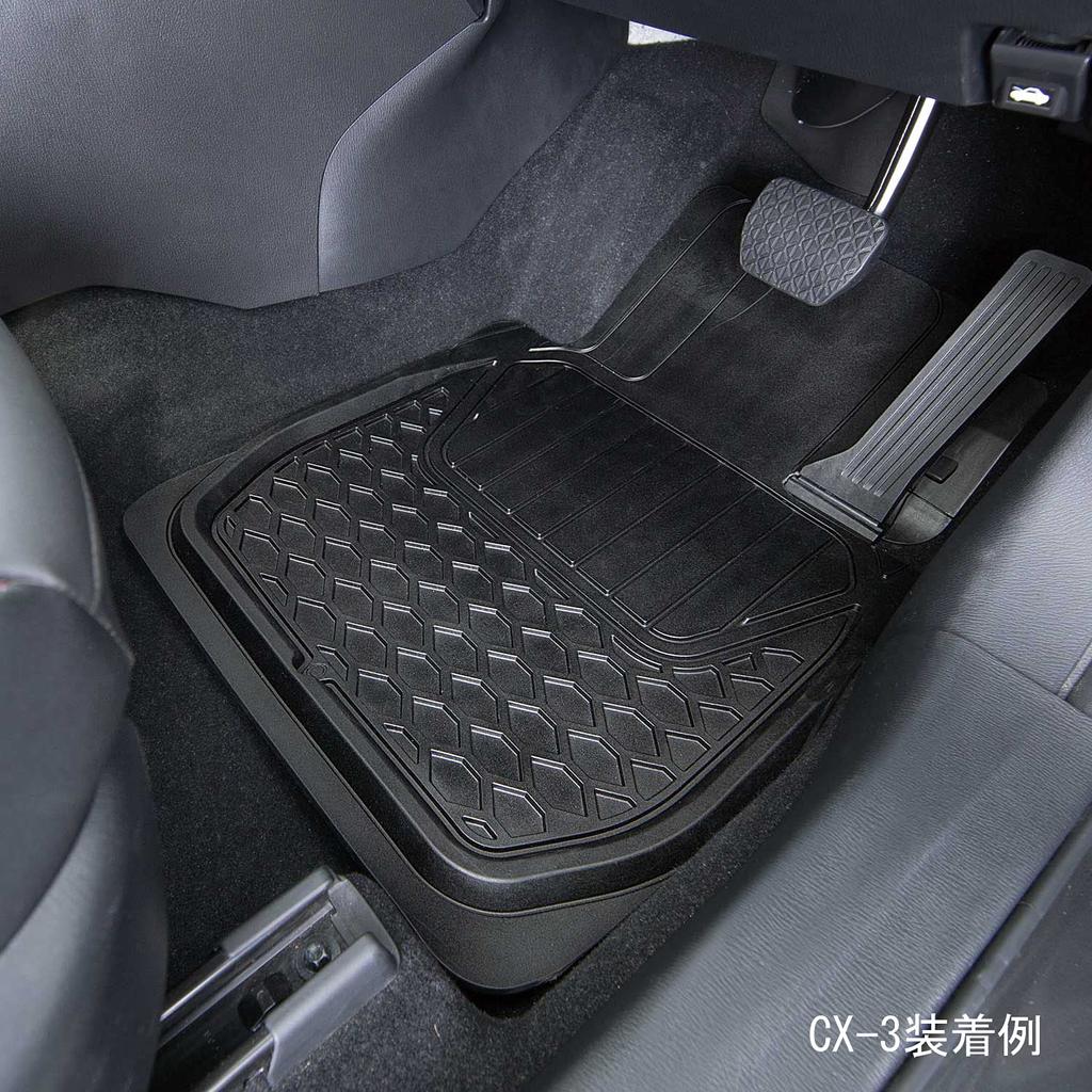 BONFORM FlexGuard Car for Front Single Mat with Cut Mat, Light/Standard Cars, Seats, Lines, 48x65cm, Black, 6455-01BK