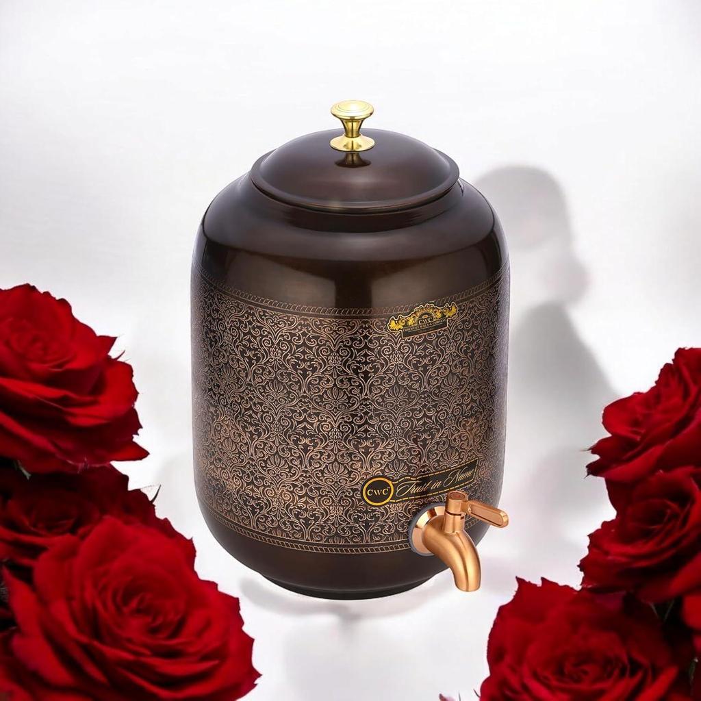 Pure Copper Dispenser Antique Itching (4 Litre)