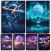 Modern Colorful Posters with a Cosmic Planet, Canvas, Painting, Abnormal Landscape, Scandinavian Wall Art Painting for the Living Room,
