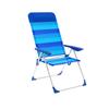 Chaise De Plage Pliable - Marbueno - Rayures Bleu - Aluminium - 5 Positions - Résistante