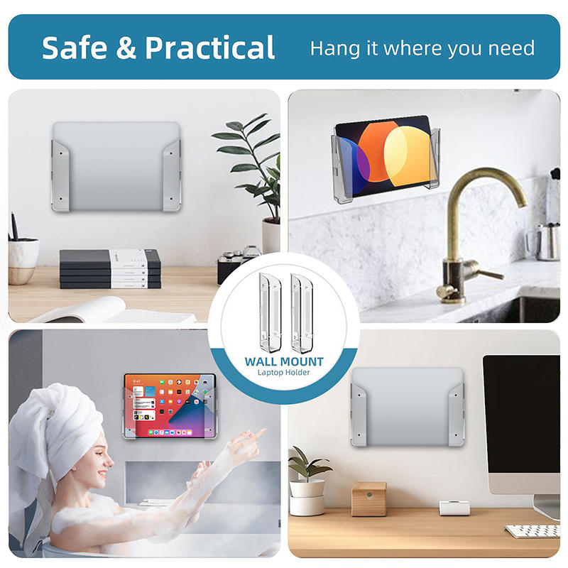 Under/wall-mounted Table Laptop Storage Stand Laptop Rack Charging Stand Tray Organizer Bracket Desktop For Ipad Tablet Stand