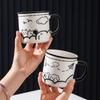 Винтажная Милая Керамическая Кружка для Офиса Дома Высокая Эстетика Стакан для Воды Унисекс Подарок Сувенир Кружка для Кофе Чая