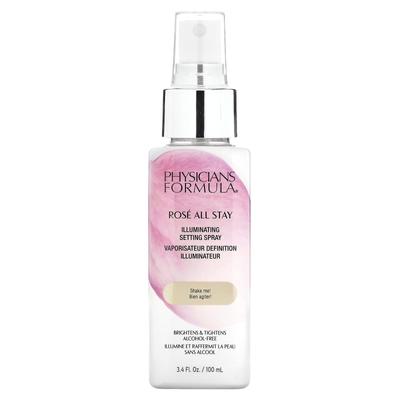 Rose All Stay, спрей для фиксации, придающий сияние, без спирта, 3,4 жидких унции (100 мл)