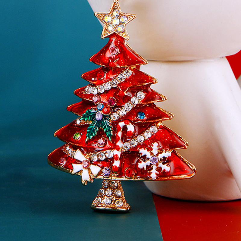 1PC Christmas Brooch, Christmas Tree Drip Oil Brooch Autumn and Winter Sweater Accessories Christmas Clothing Accessories