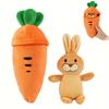 25cm Easter Bunny Plush Toy Soft Stuffed Carrot Rabbit Plush Doll Zip Up Rabbit Easter Gift Mother's Day Gift Christmas Gift